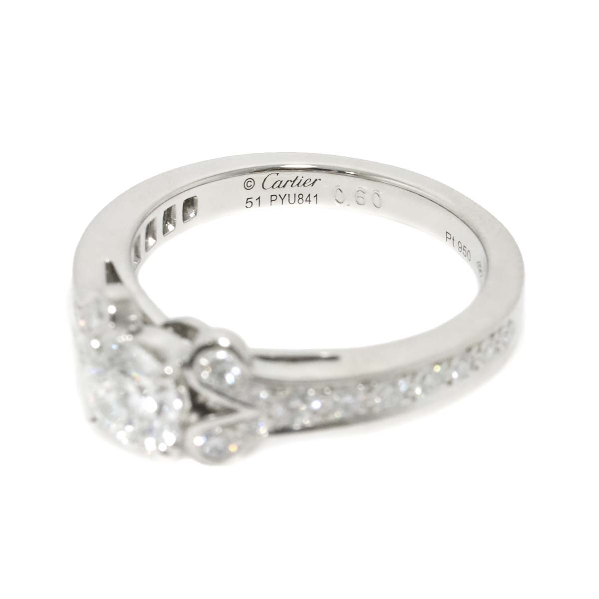 Cartier Ballerine Diamond 0.60ct G/VVS2/3EX Ring Pt Size51 5.5-5.75(US)