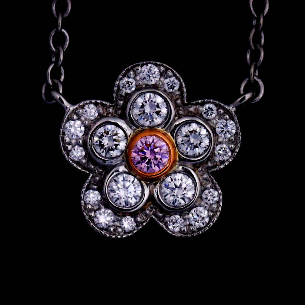 Garden Flower Diamond Necklace Platinum 18K PG 750