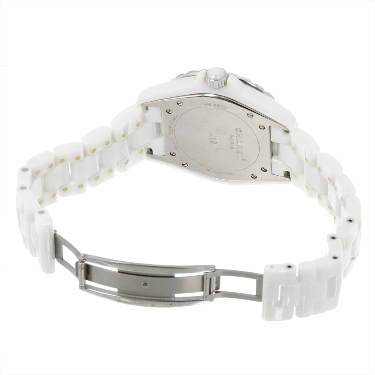 J12 42mm H2013 Bezel Diamond Automatic White Dial Ceramic Mens