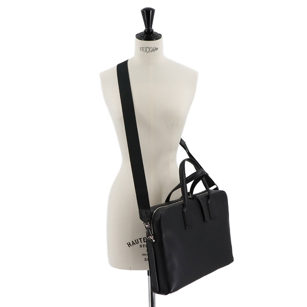 Goya Briefcase Business Shoulder Bag Leather Black