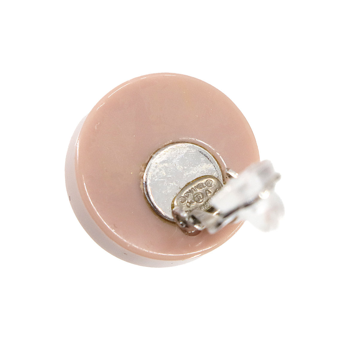 Cocomark Heart Earrings Plastic Pink Silver 04A Accessory