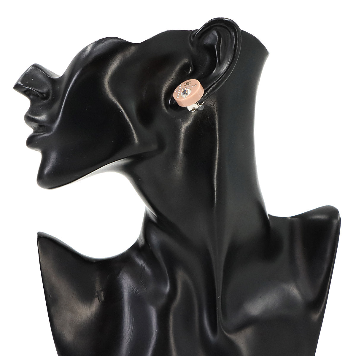 Cocomark Heart Earrings Plastic Pink Silver 04A Accessory