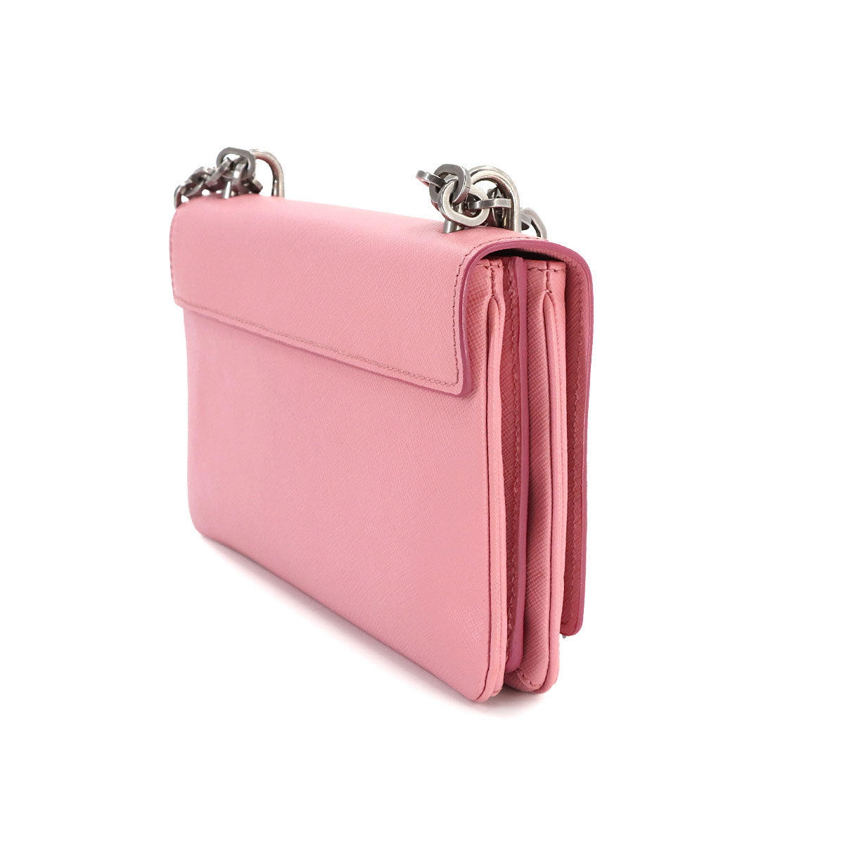 Shoulder Bag Saffiano Leather Pink 1BD009 Purse