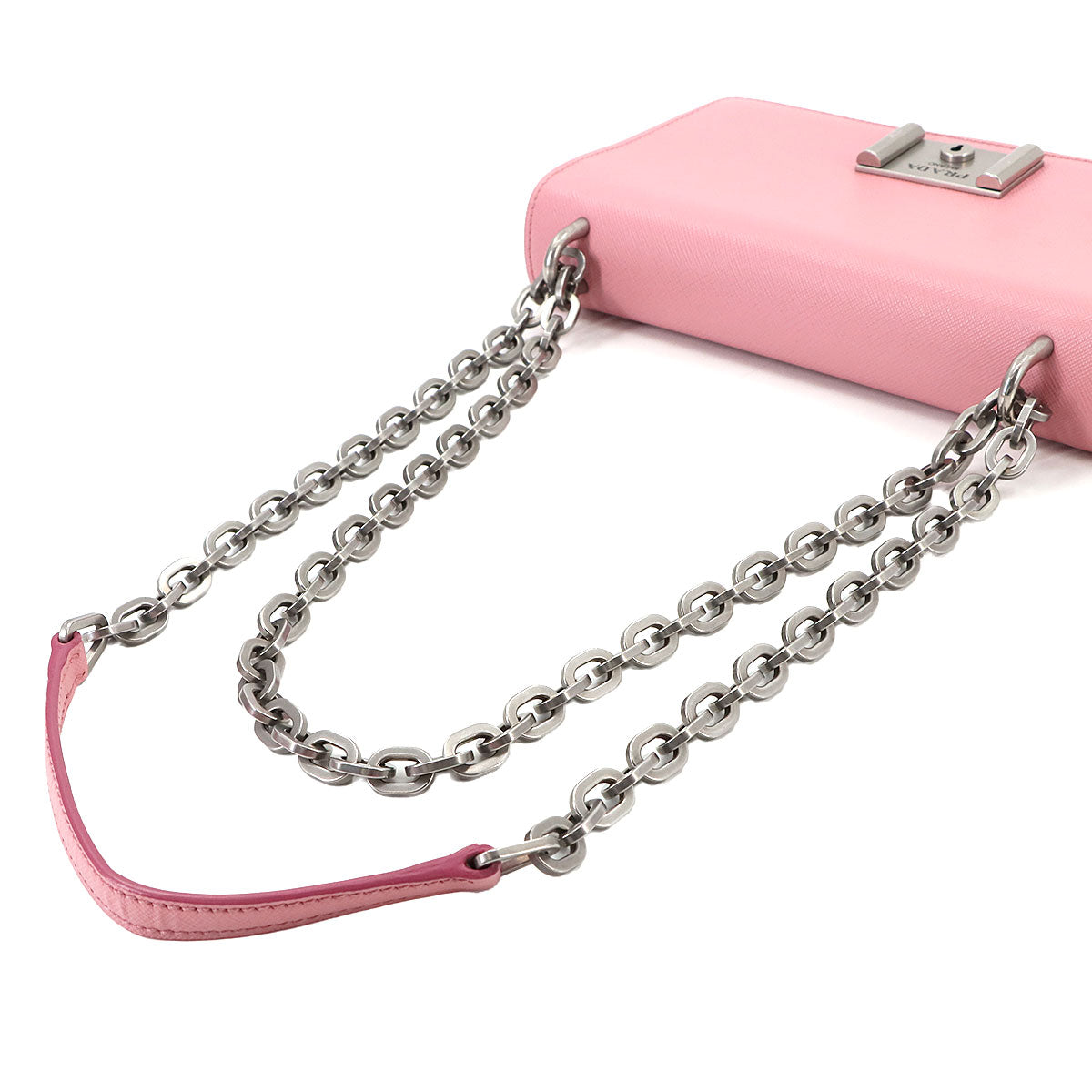 Shoulder Bag Saffiano Leather Pink 1BD009 Purse