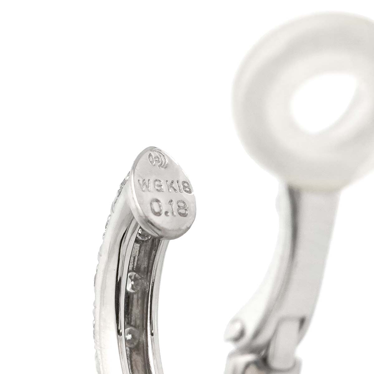 Diamond 0.18ct/0.18ct Earrings Clip on 18K White Gold 750