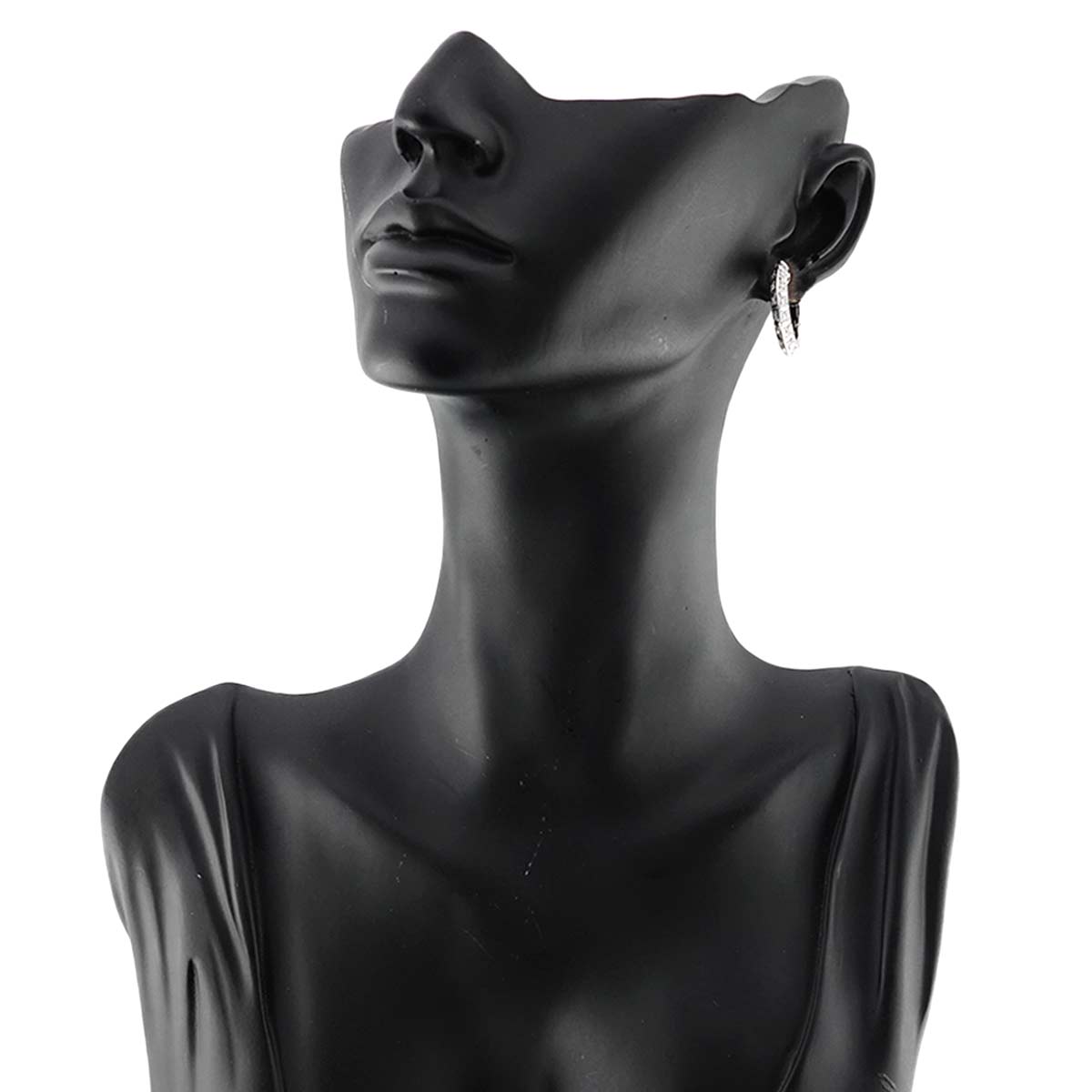 Diamond 0.18ct/0.18ct Earrings Clip on 18K White Gold 750