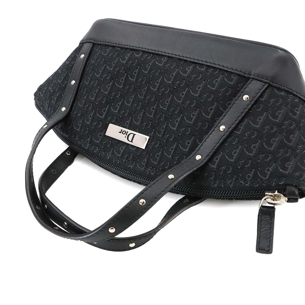 Street Chic Trotter Hand Bag Canvas Leather Black