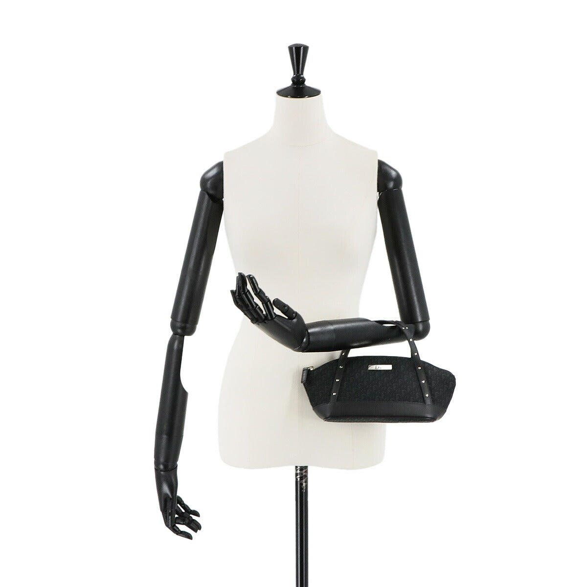 Street Chic Trotter Hand Bag Canvas Leather Black