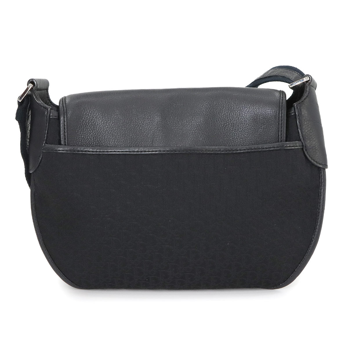 Street Chic Shoulder Bag Canvas Leather Black Navy