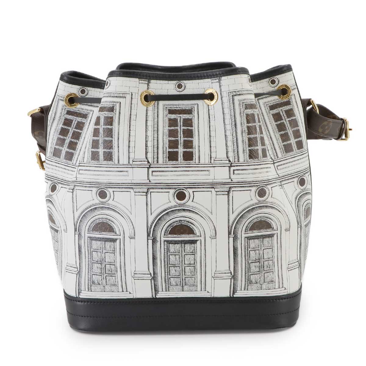 Noe MM Shoulder Bag Leather White M59105 Fornasetti