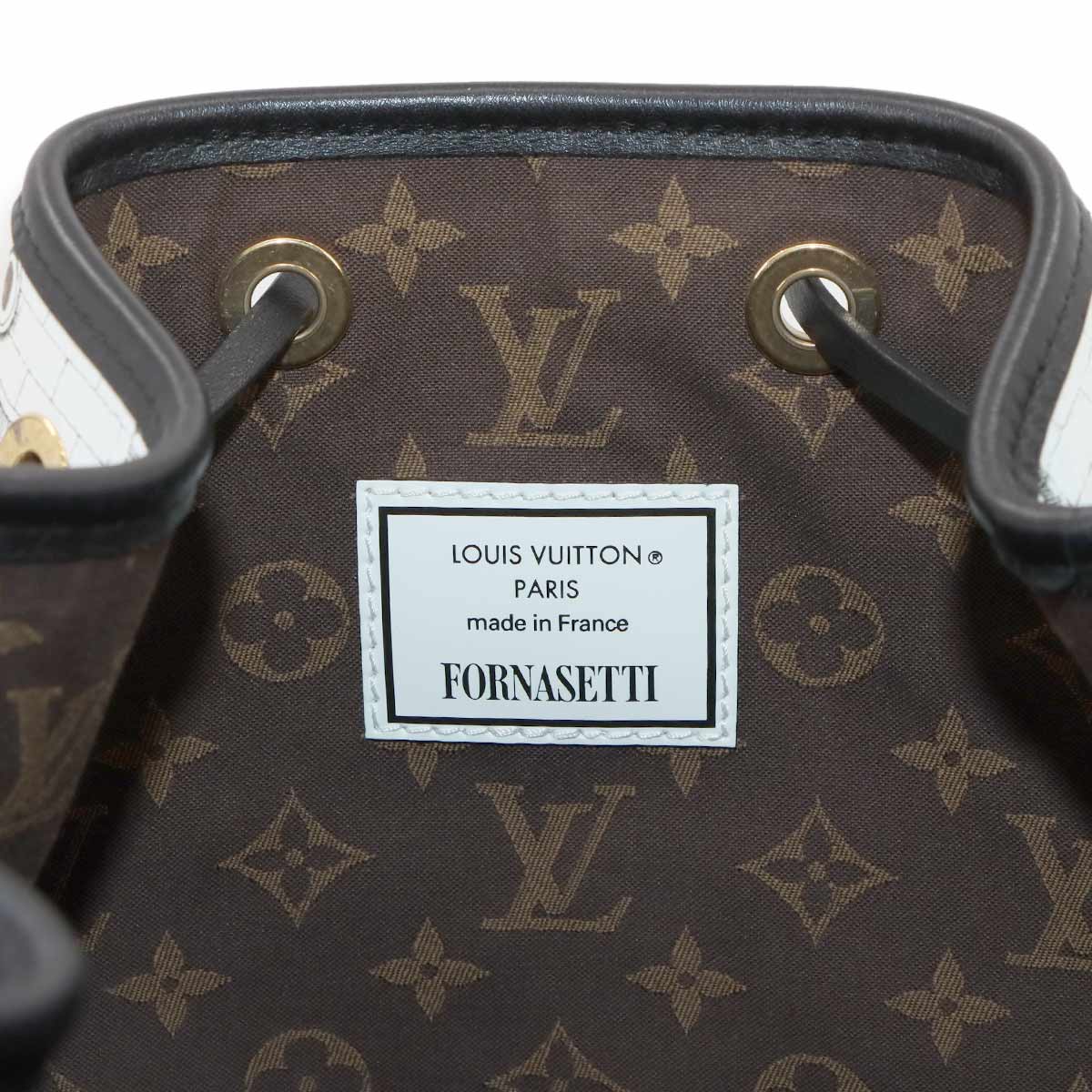 Noe MM Shoulder Bag Leather White M59105 Fornasetti