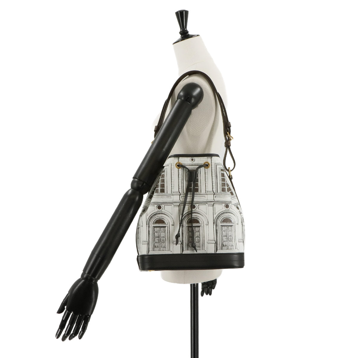 Noe MM Shoulder Bag Leather White M59105 Fornasetti