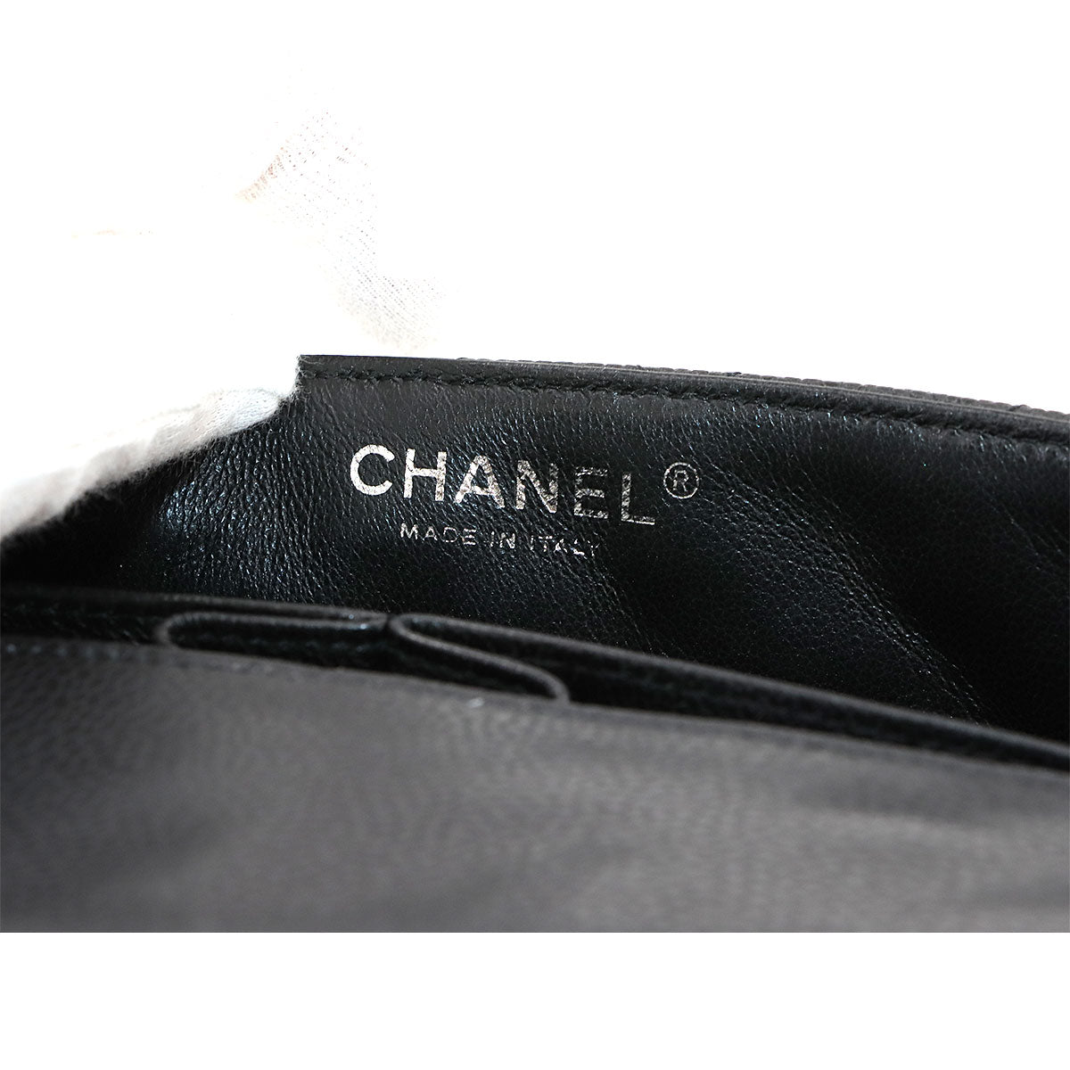 Matelasse Chain Shoulder Bag Leather Black