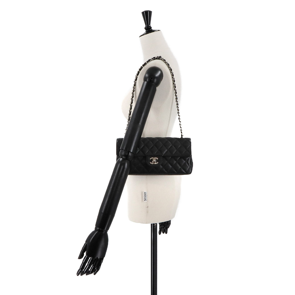 Matelasse Chain Shoulder Bag Leather Black