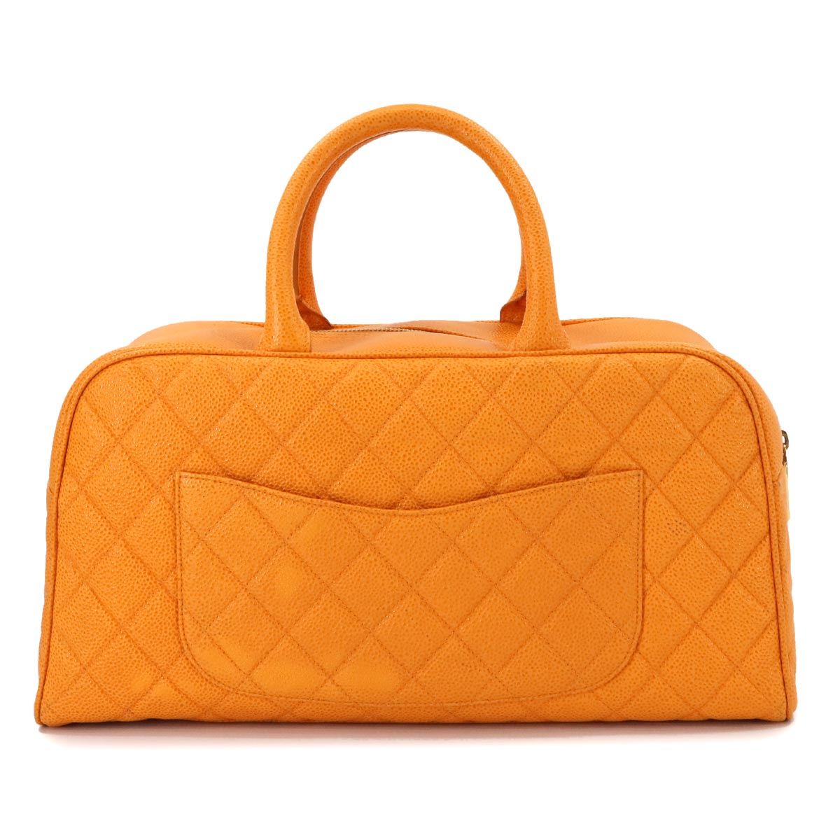 Matelasse Boston Bag Leather Orange A20997 Purse