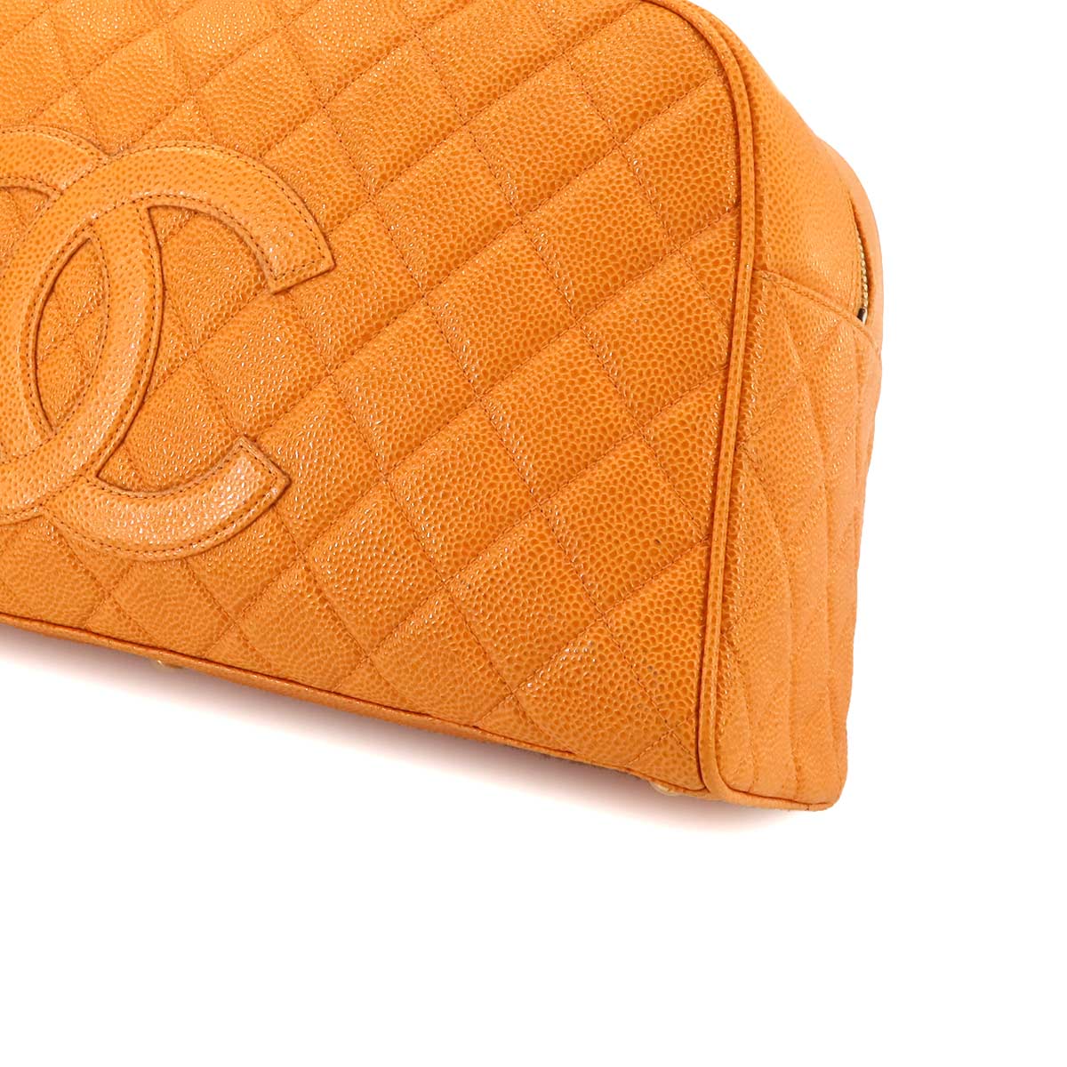 Matelasse Boston Bag Leather Orange A20997 Purse