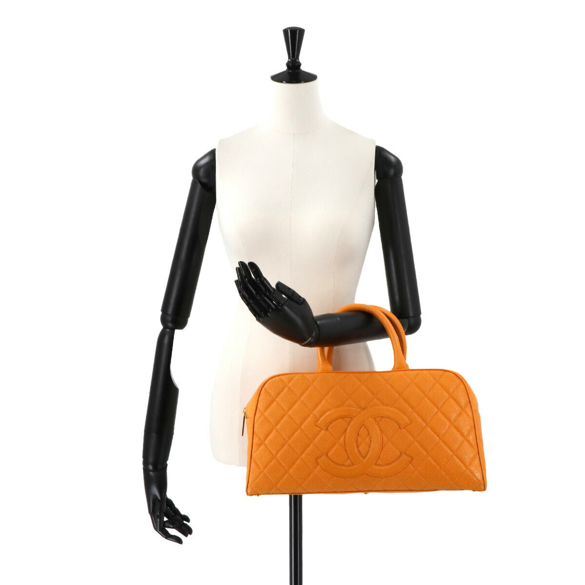 Matelasse Boston Bag Leather Orange A20997 Purse
