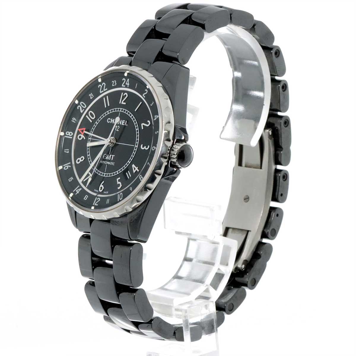 J12 GMT H3102 38mm Automatic Black Ceramic Mens Watch