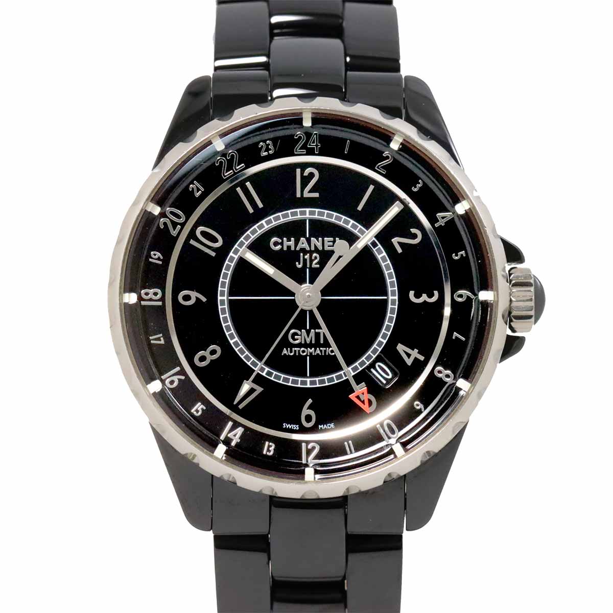 J12 GMT H3102 38mm Automatic Black Ceramic Mens Watch