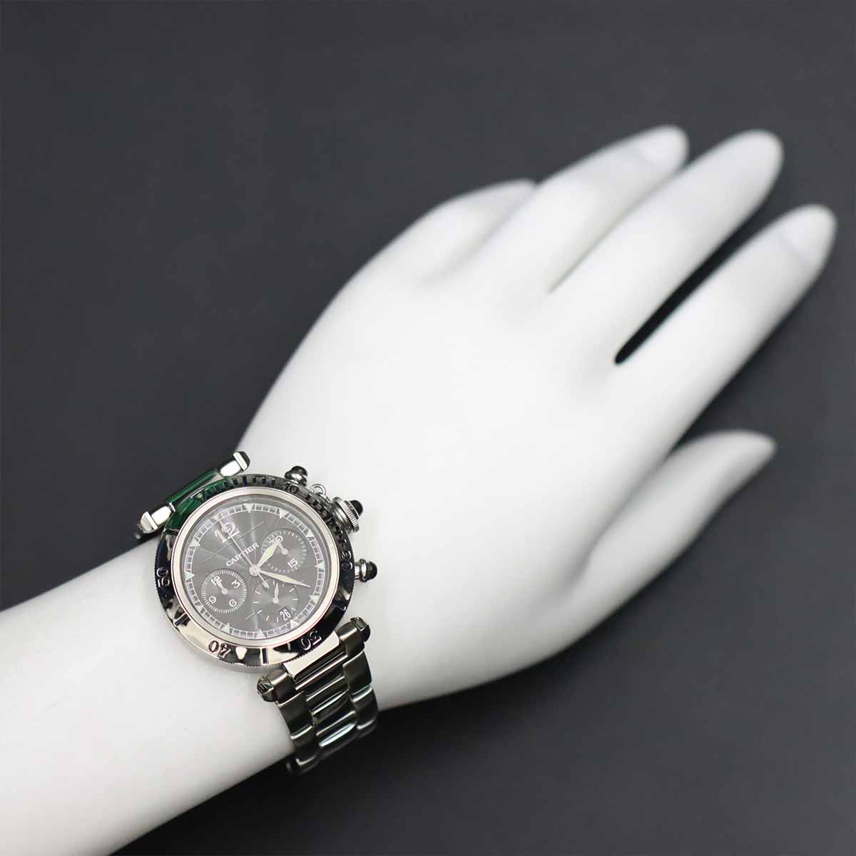 Pasha 38mm W31030H3 Chronograph Date Automatic Silver Dial