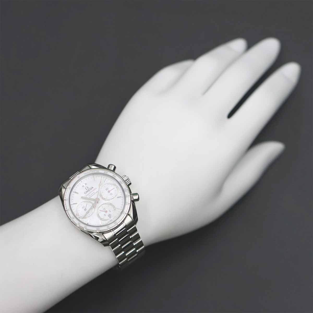 Speedmaster 38 324 38 50 55 001 Chronograph White Shell Dial