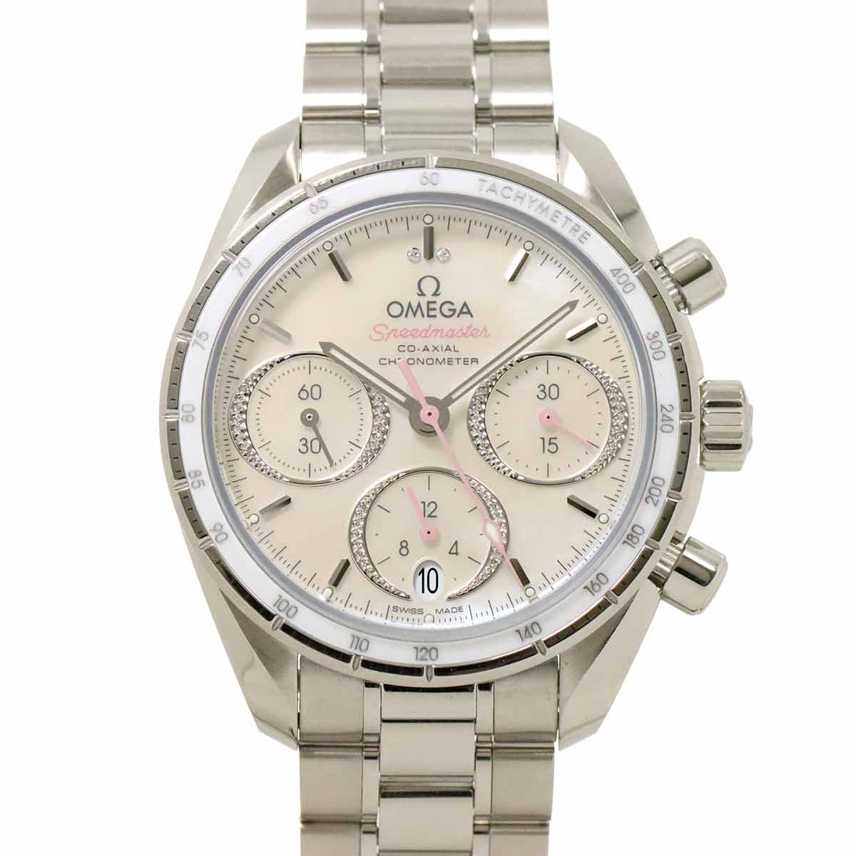 Speedmaster 38 324 38 50 55 001 Chronograph White Shell Dial