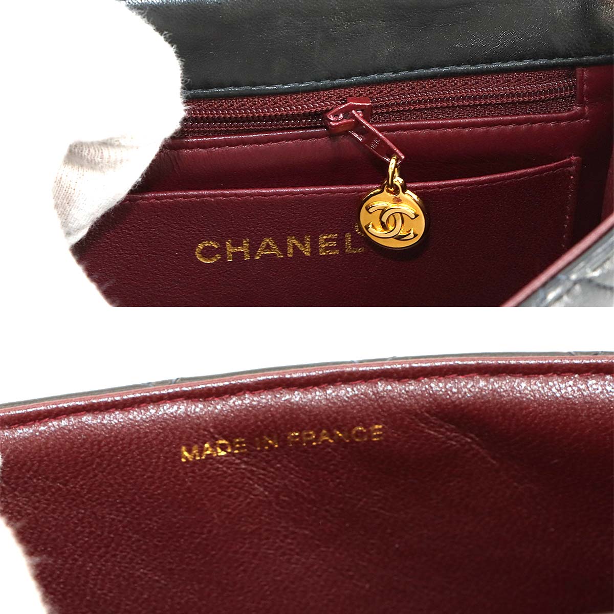 Mini Matelasse Chain Shoulder Bag Leather Black A01115 Purse