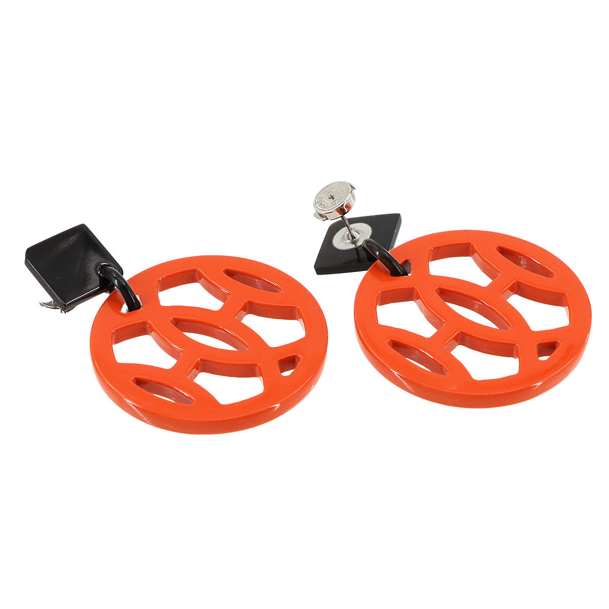 Ava Earrings Buffalo horn Orange Black Circle Accessory