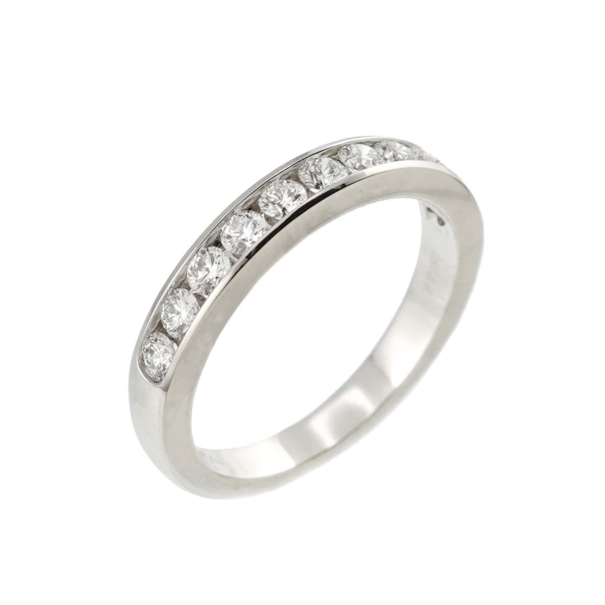 Half Diamond Band Ring Pt Platinum size4.75-5(US)