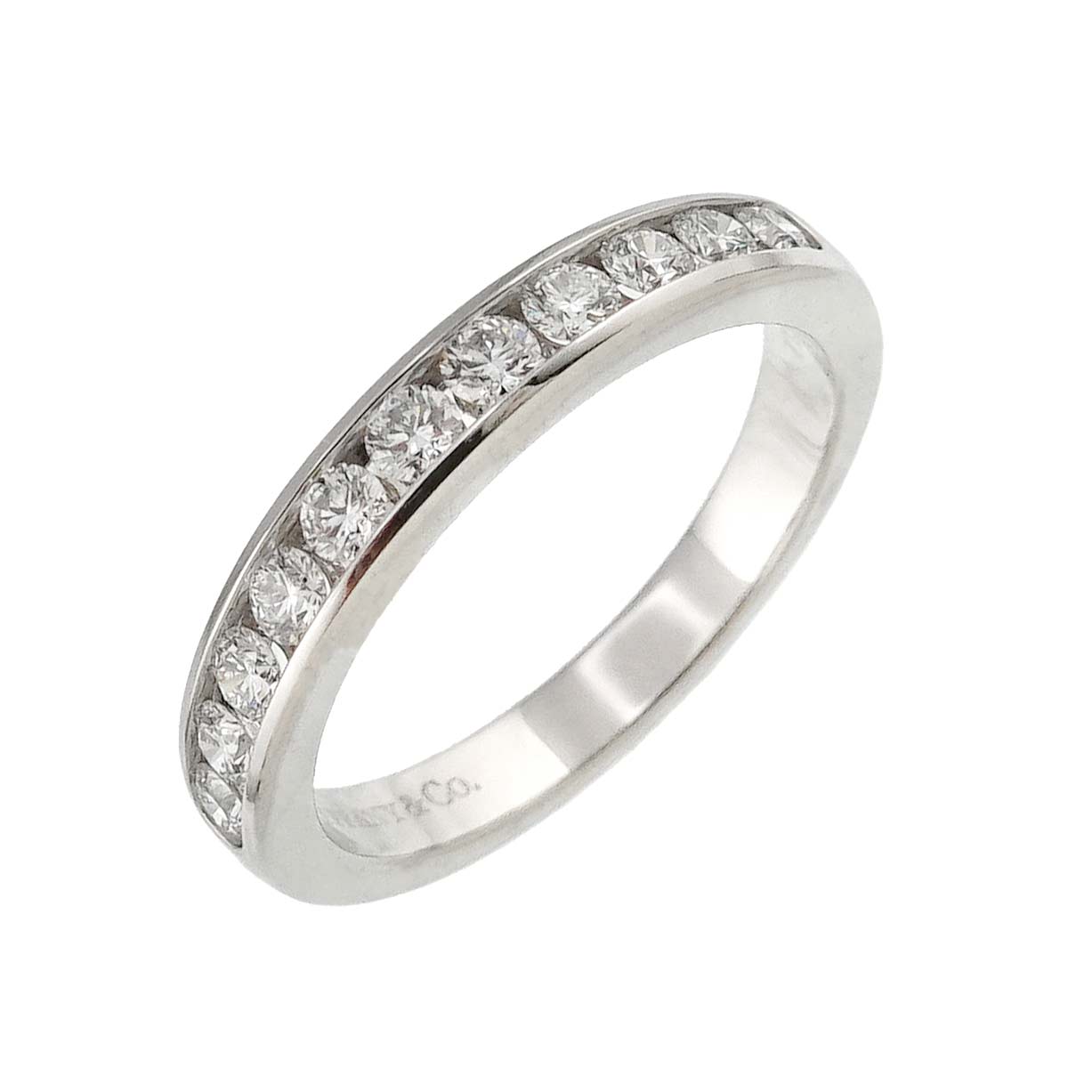 Half Diamond Band Ring Pt Platinum size4.75-5(US)