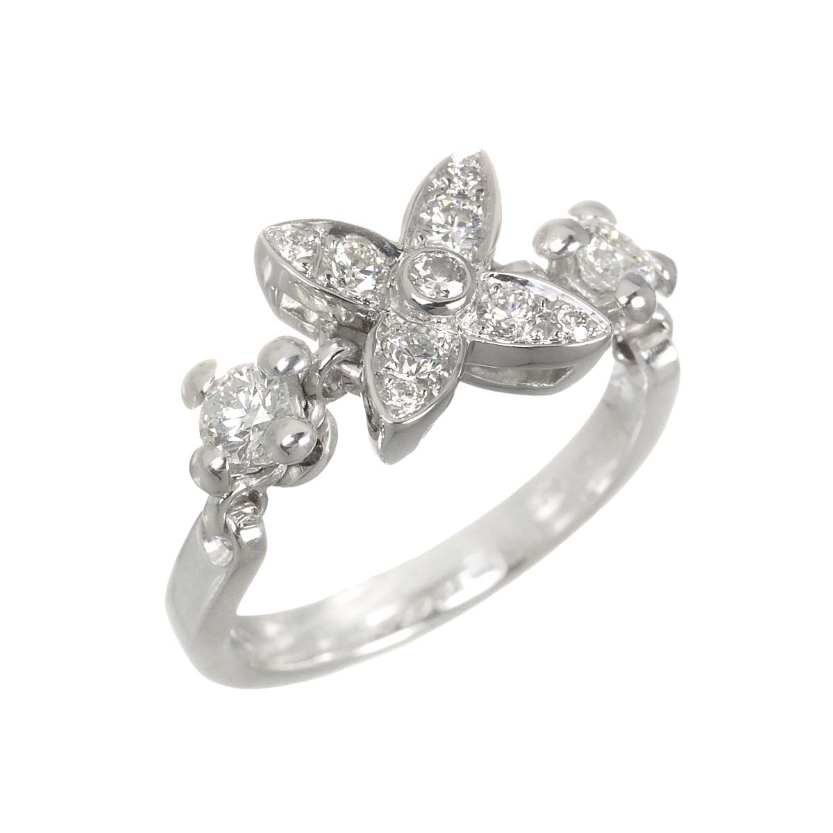 LOUIS VUITTON Star Blossom Diamond Ring 18K WG 750 size49 4.75-5(US)