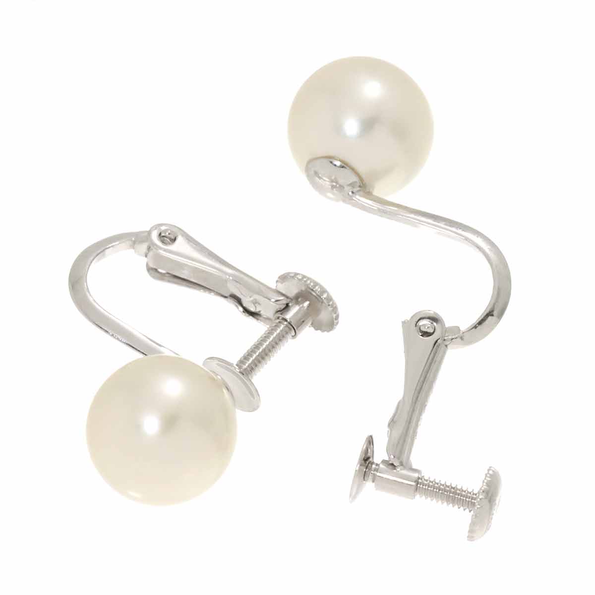 Akoya Pearl 8.0mm Earrings 18K WG White Gold 750