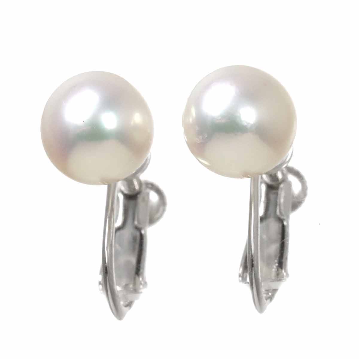 Akoya Pearl 8.0mm Earrings 18K WG White Gold 750