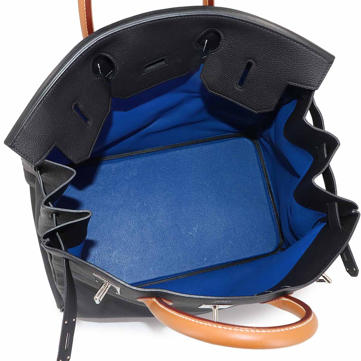 Haut a Courroies 40 Hand Bag Evercolor Black Gold Bleu France