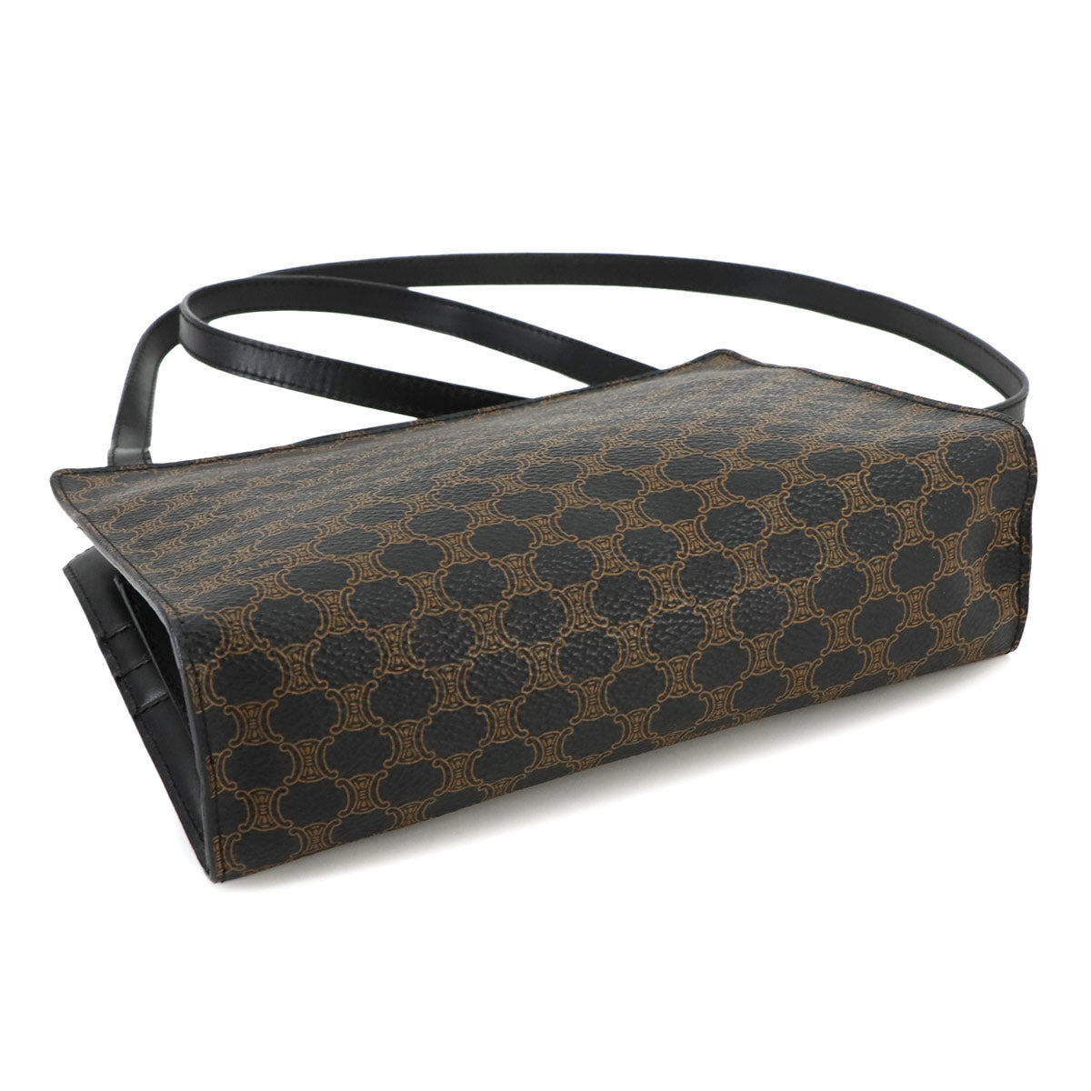 Macadam Shoulder Bag PVC Leather Black Brown Vintage Purse