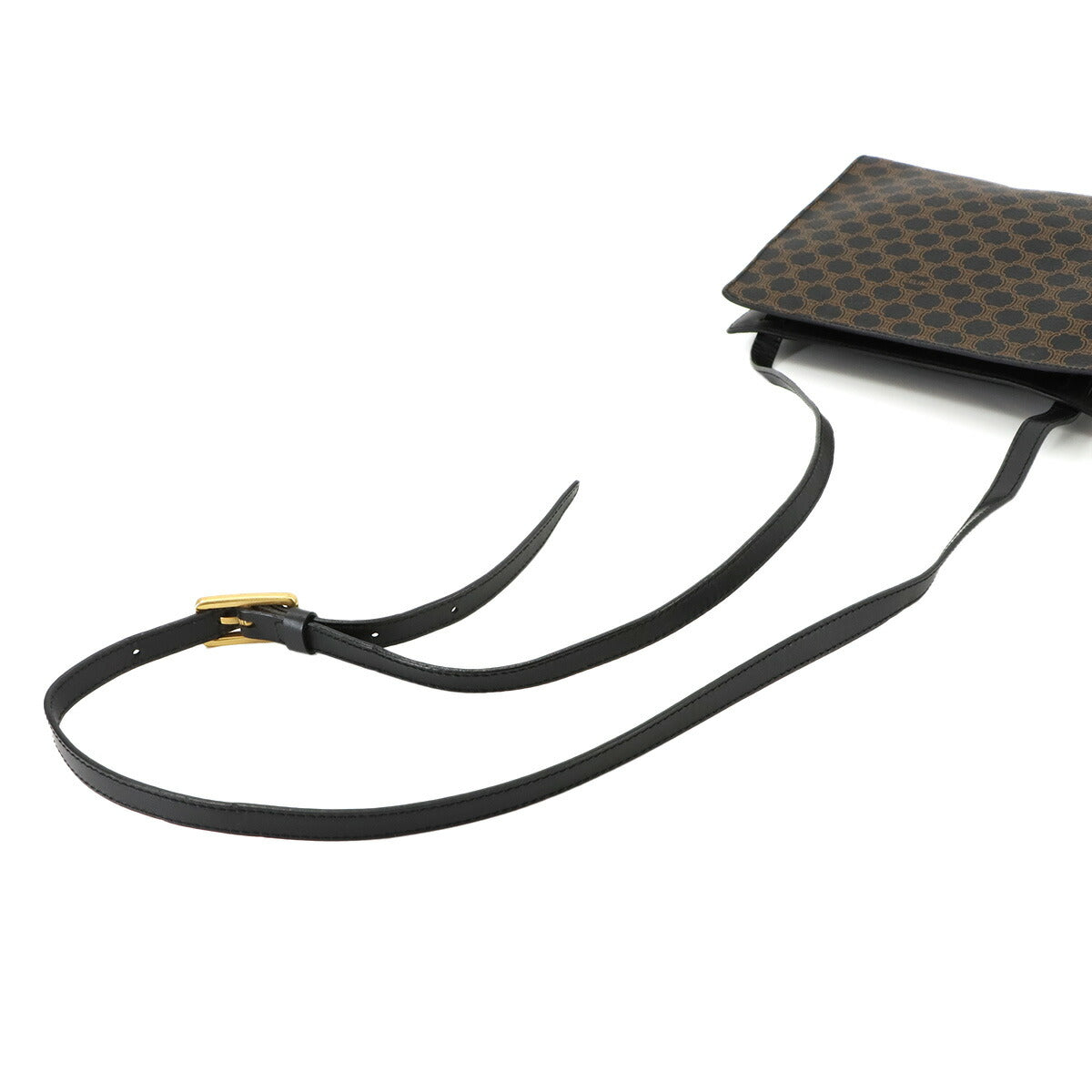 Macadam Shoulder Bag PVC Leather Black Brown Vintage Purse