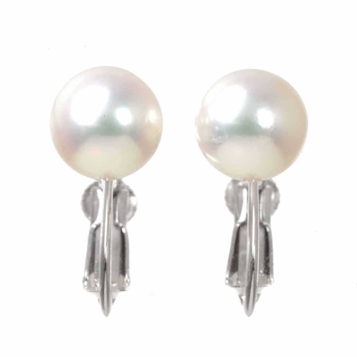 Akoya Pearl 8.0mm Earrings 18K WG White Gold 750