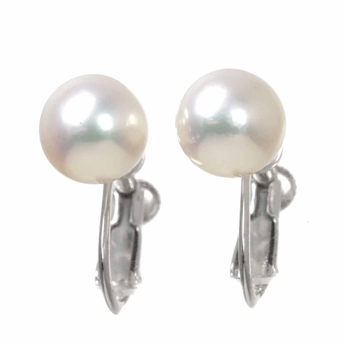 Akoya Pearl 8.0mm Earrings 18K WG White Gold 750