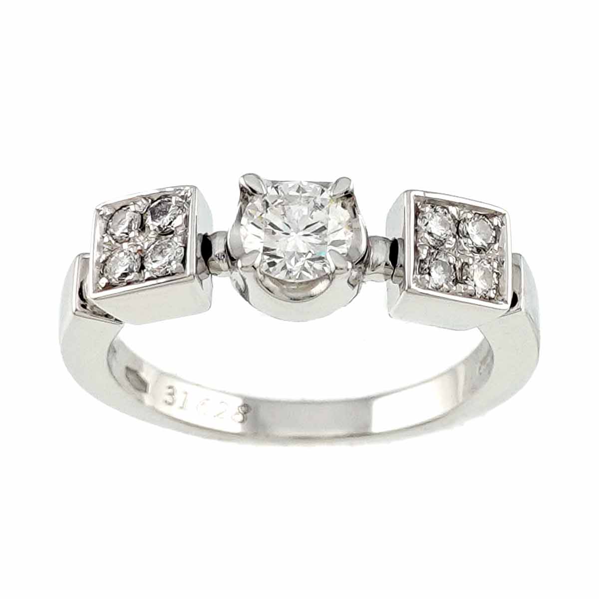 BVLGARI Diamond Ring 18K White Gold 750 4.5(US)