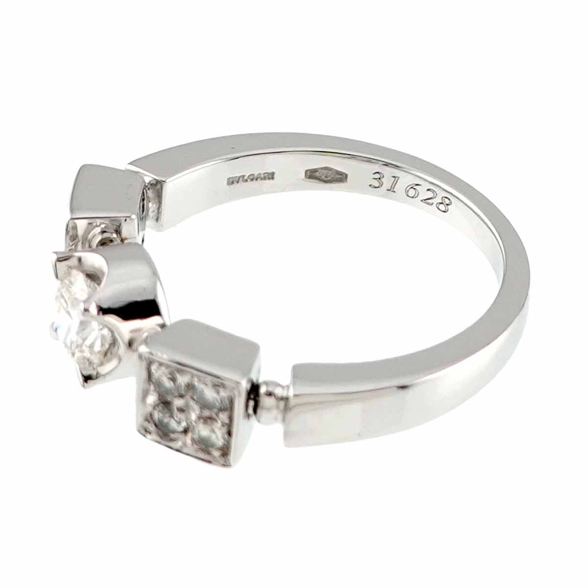 BVLGARI Diamond Ring 18K White Gold 750 4.5(US)