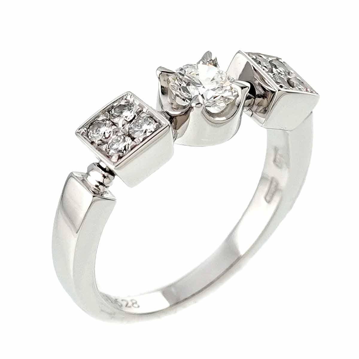 BVLGARI Diamond Ring 18K White Gold 750 4.5(US)