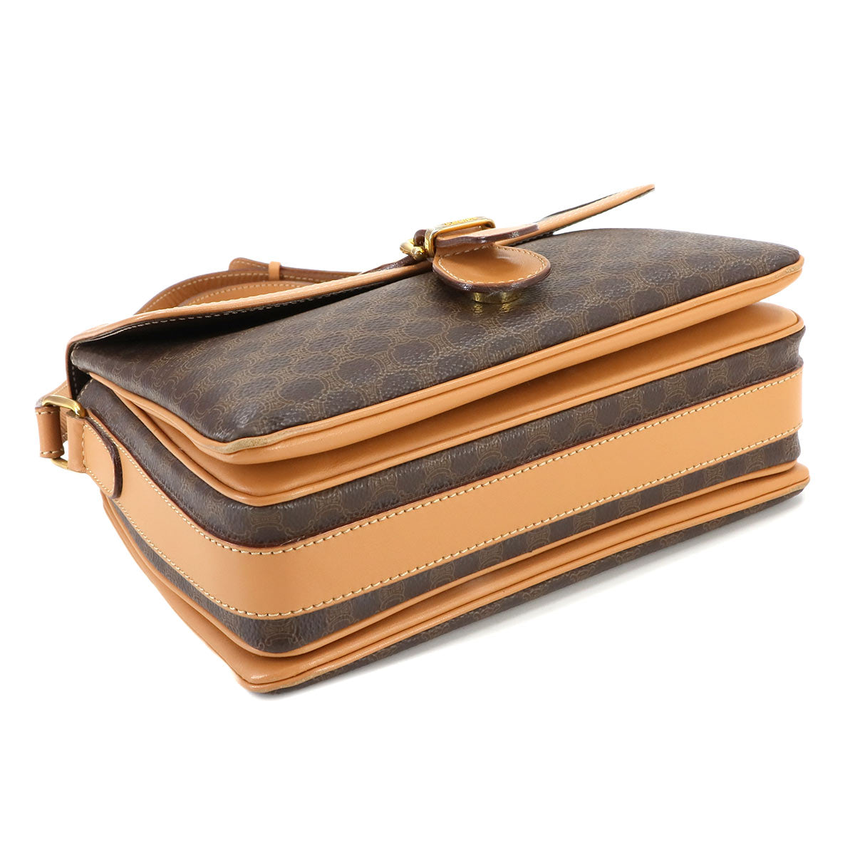 Macadam Shoulder Bag Leather PVC Brown Vintage Purse