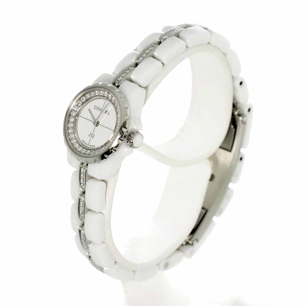 J12 XS H5238 Diamond Ceramic Quartz White Dial Ladies Watch