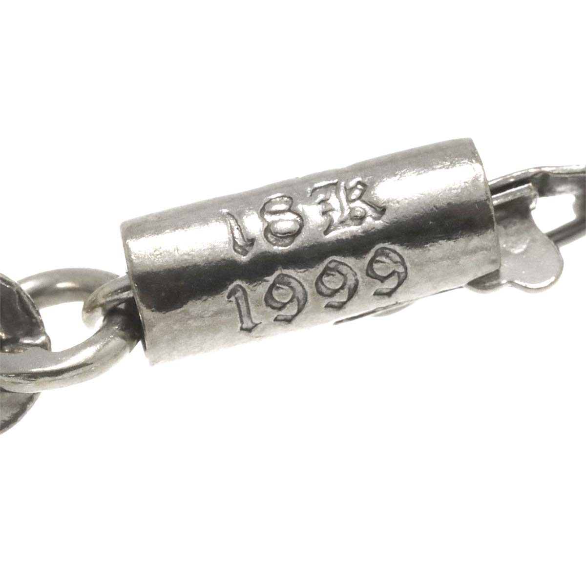 Paper Chain Necklace 18K White Gold 750