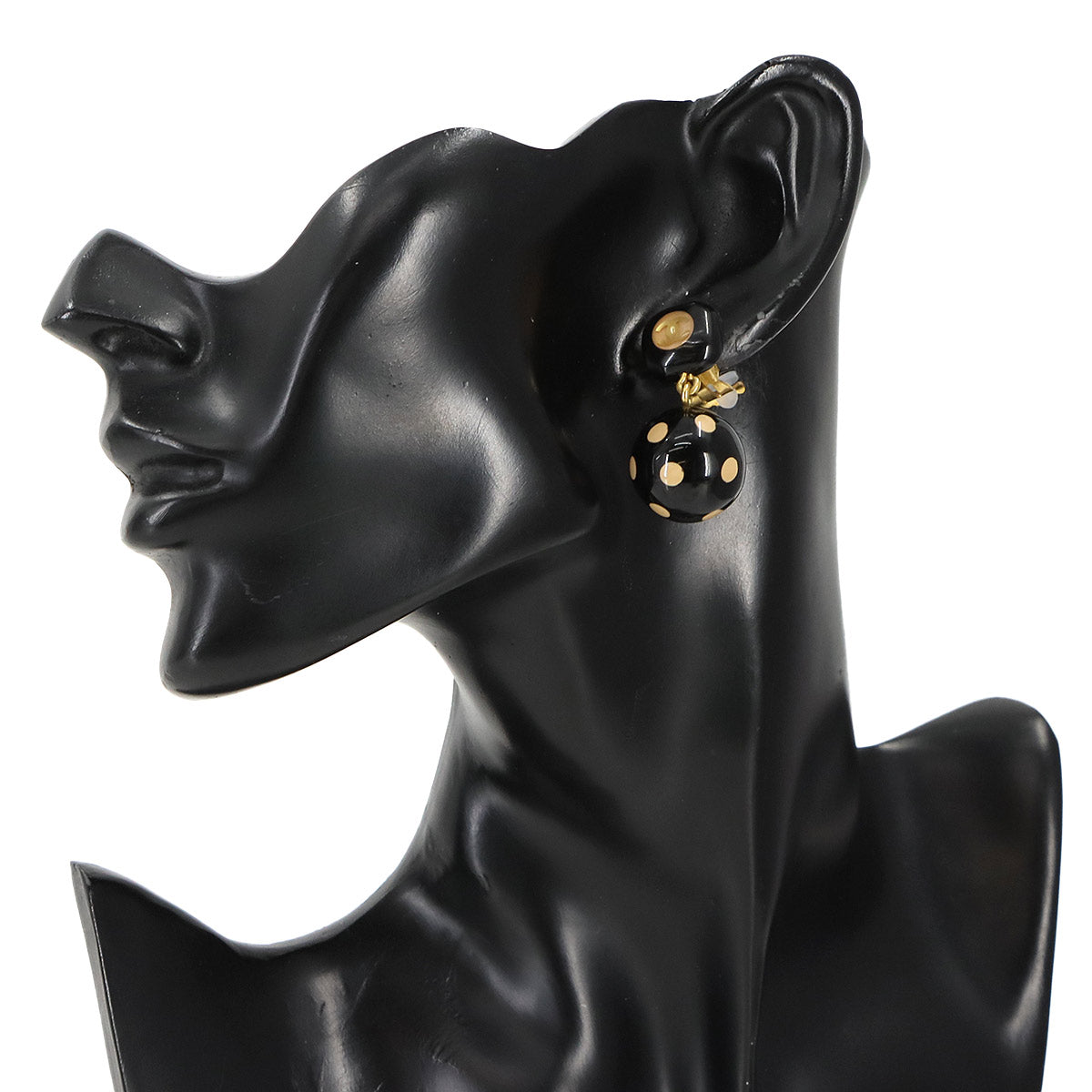 CHANEL Coco Logos Swing Earrings Round Type Gold 96P Accessory Vintage