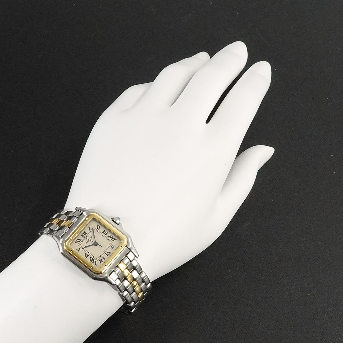 Panthere MM 1Row W25028B5 YG Quartz Date Cream Dial Boys