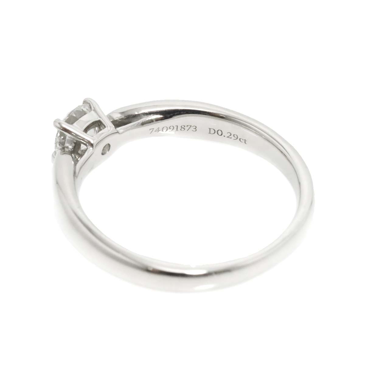 Diamond 0.29ct E/VS1/3EX Ring Pt Platinum Size4(US)