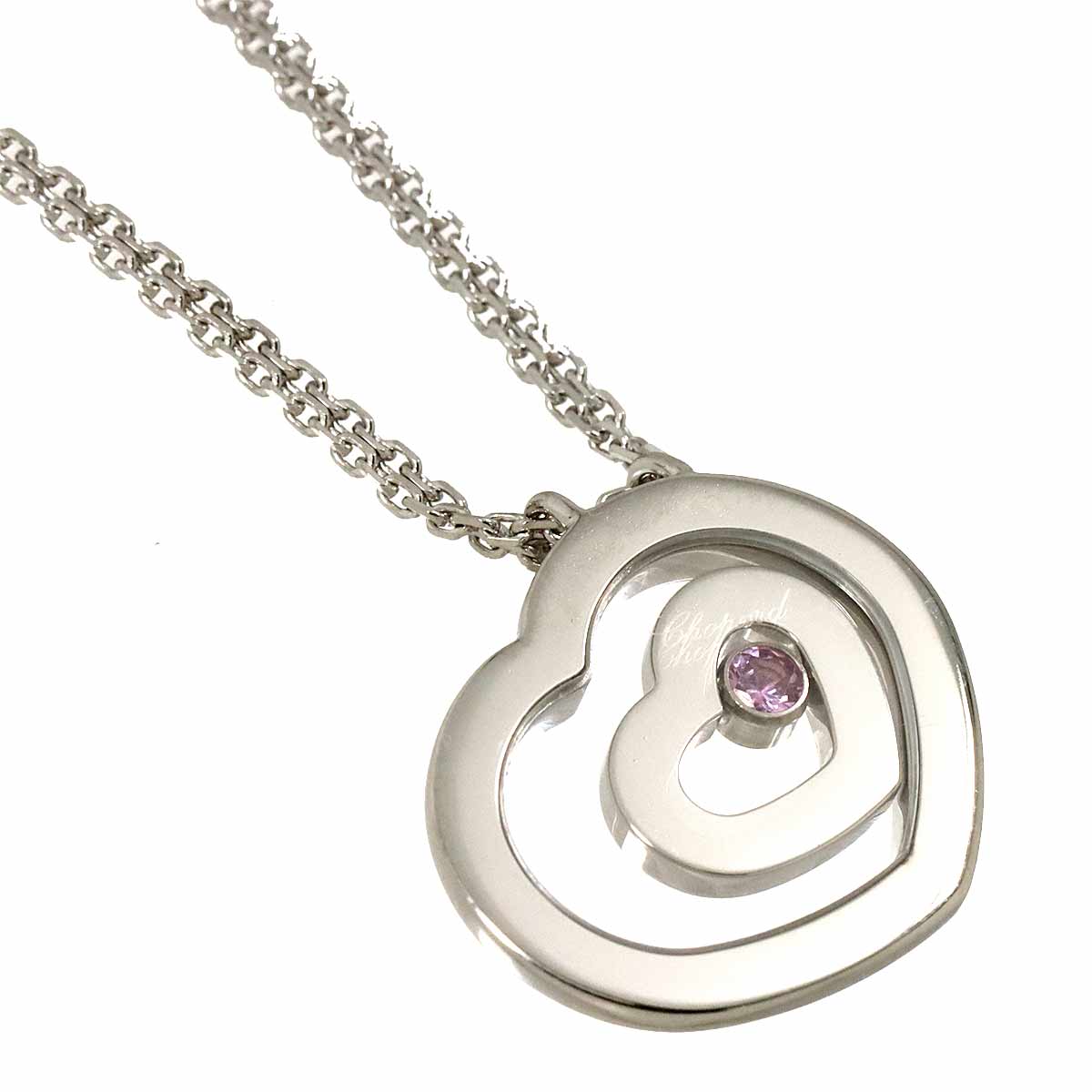 Spirit Heart Sapphire Necklace 18K White Gold 750