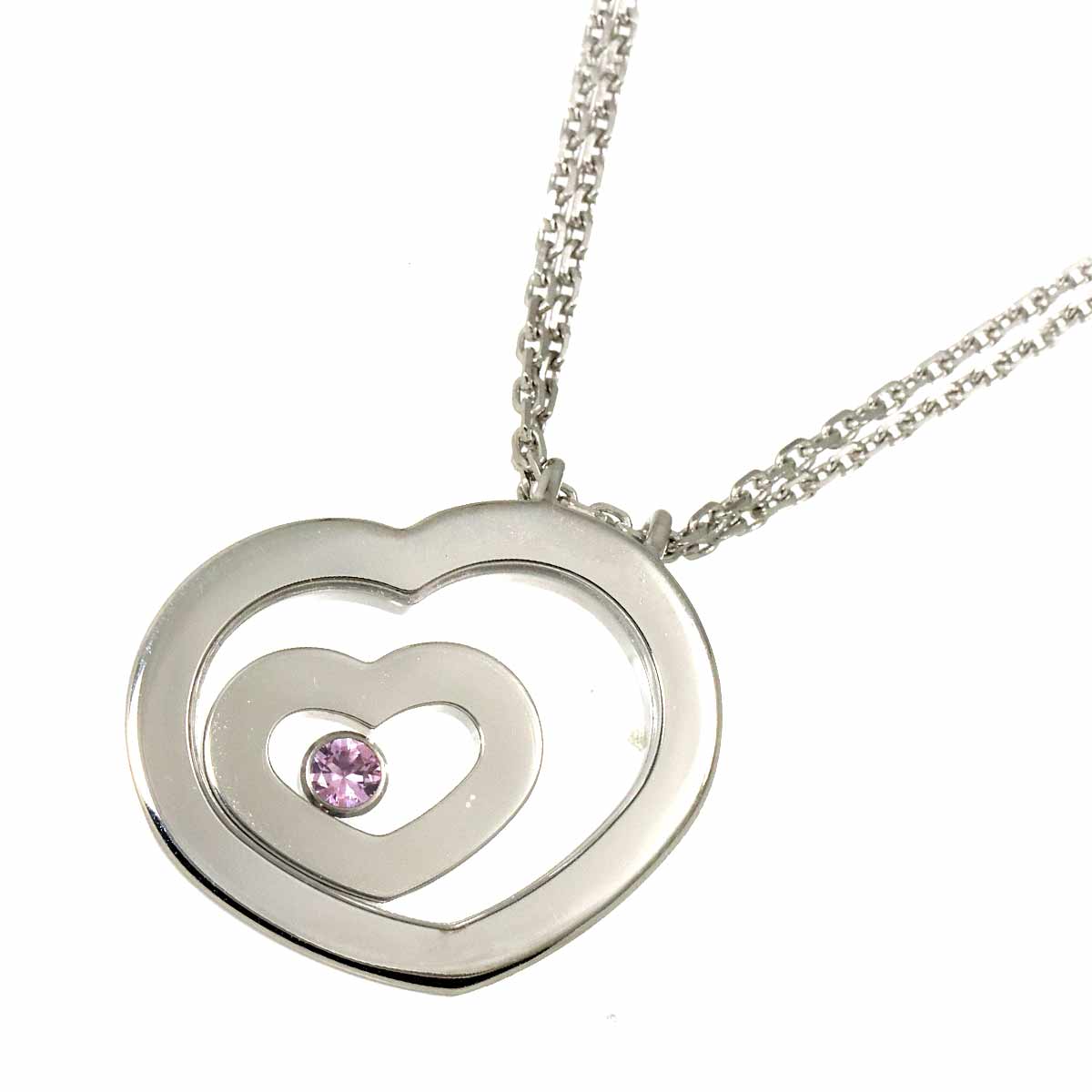 Spirit Heart Sapphire Necklace 18K White Gold 750
