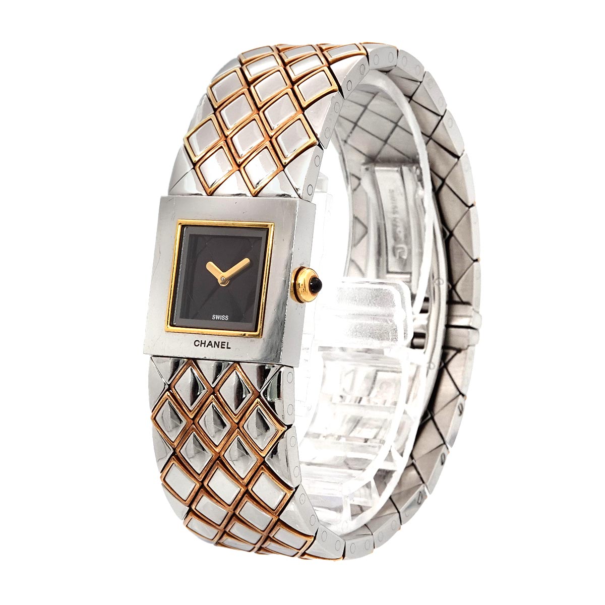 Matelasse Two Tones watch H0475 Quartz Black Dial Ladies